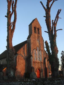 West facing view of Holy Trinity at sunset